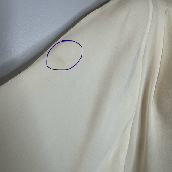 Kobi Halperin Women's Silk Cream V-Neck Short Flutter Sleeve Blouse Lighwiaght S - Picture 3 of 10